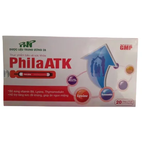 Dung dịch uống PhilaATK (Hộp 20 ống) Hỗ trợ bổ sung vi chất, giúp ăn ngon miệng, giảm biếng ăn và tăng đề kháng