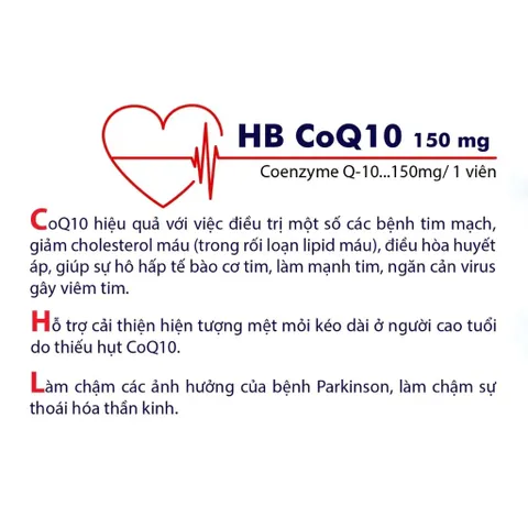 Viên uống HB CoQ10 150MG (Hộp 30 viên) Hỗ trợ tăng cường sức khỏe tim mạch