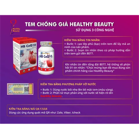 Viên uống HB CoQ10 150MG (Hộp 30 viên) Hỗ trợ tăng cường sức khỏe tim mạch