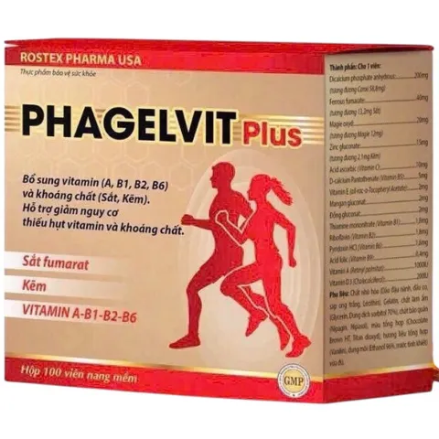 Viên uống PHAGELVIT Plus (Hộp 100 viên) Bổ sung vi chất thiếu hụt, tăng cường sức đề kháng, giảm mệt mỏi, suy nhược