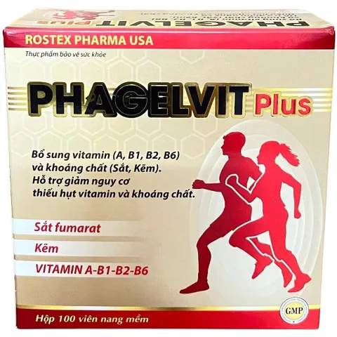 Viên uống PHAGELVIT Plus (Hộp 100 viên) Bổ sung vi chất thiếu hụt, tăng cường sức đề kháng, giảm mệt mỏi, suy nhược