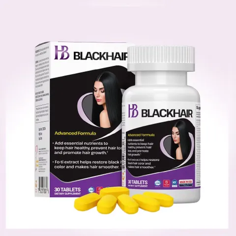 Viên uống HB BLACK HAIR (Hộp 30 viên) Bổ sung các dưỡng chất thiết yếu giúp tóc khỏe, ngăn ngừa rụng tóc, tóc bạc sớm.