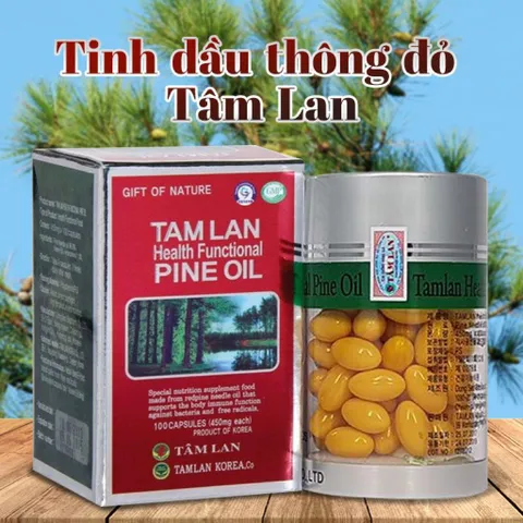 Viên uống Tinh Dầu Thông Đỏ Tâm Lan Health Functional Pine Oil (Chai 100 viên) Hỗ trợ giảm cholesterol và ổn định huyết áp.