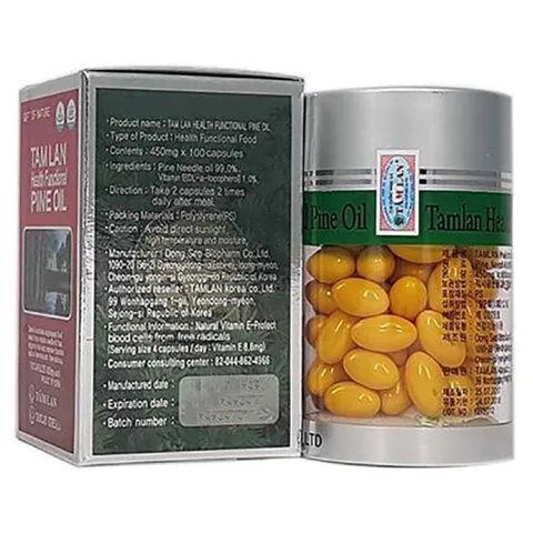 Viên uống Tinh Dầu Thông Đỏ Tâm Lan Health Functional Pine Oil (Chai 100 viên) Hỗ trợ giảm cholesterol và ổn định huyết áp.