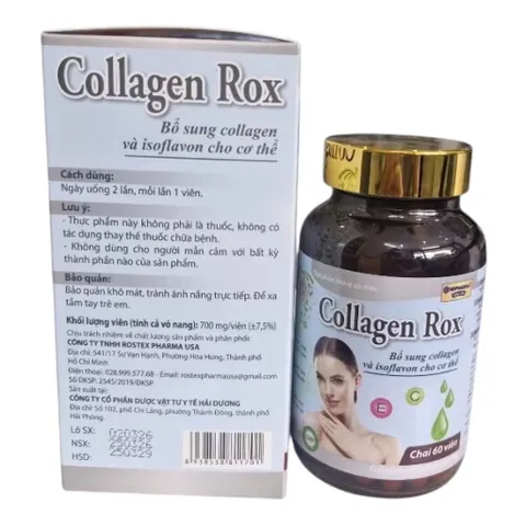 Viên uống đẹp da Collagen Rox (Chai 60 viên) Hỗ trợ làm đẹp da, giảm sạm nám và cân bằng nội tiết tố