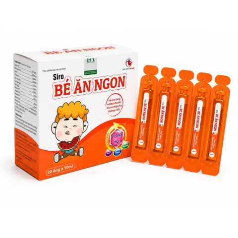 Siro Bé Ăn Ngon (Hộp 20 ống) Hỗ trợ tiêu hóa giúp trẻ hấp thu dưỡng chất và kích thích bé ăn ngon miệng.