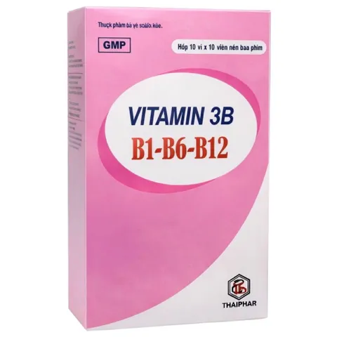 Viên uống Vitamin 3B B1-B6-B12 Thái Bình (Hộp 100 viên) Hỗ trợ bổ sung các vitamin nhóm B cần thiết cho cơ thể.