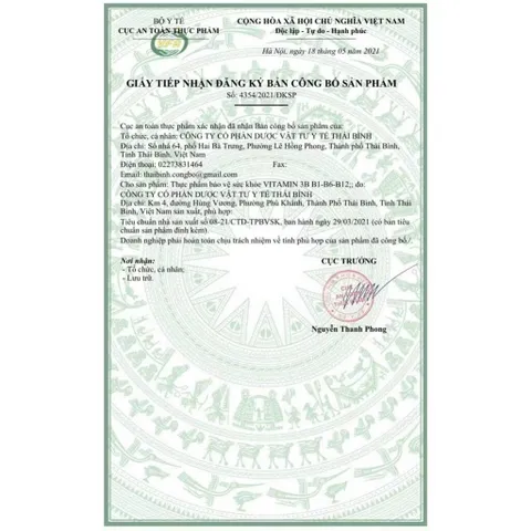 Viên uống Vitamin 3B B1-B6-B12 Thái Bình (Hộp 100 viên) Hỗ trợ bổ sung các vitamin nhóm B cần thiết cho cơ thể.