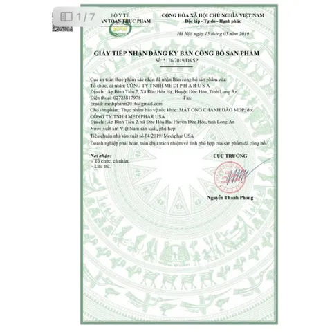 Siro ho MẬT ONG CHANH ĐÀO MDP (Hộp 25 gói) Giảm các triệu chứng như ho gió, ho khan, ho có đờm, ho dai dẳng do thời tiết