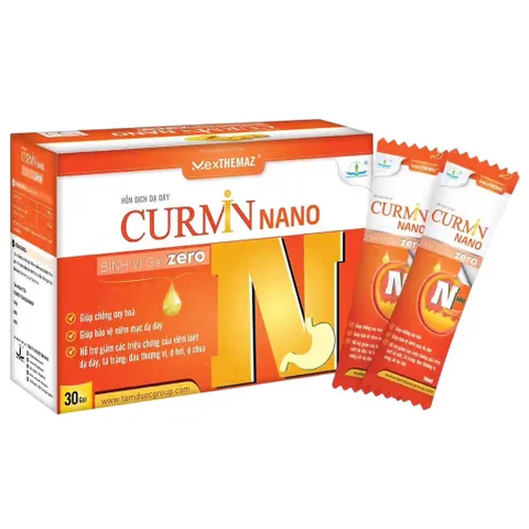 Hỗn dịch dạ dày Curmin Nano Bình Vị Gel Zero Tâm Dược (Hộp 30 gói) Giúp giảm tình trạng đau thượng vị, ợ hơi, ợ chua