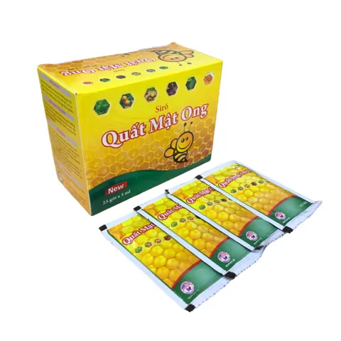 Siro ho MẬT ONG CHANH ĐÀO MDP (Hộp 25 gói) Giảm các triệu chứng như ho gió, ho khan, ho có đờm, ho dai dẳng do thời tiết