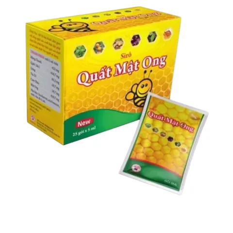 Siro ho MẬT ONG CHANH ĐÀO MDP (Hộp 25 gói) Giảm các triệu chứng như ho gió, ho khan, ho có đờm, ho dai dẳng do thời tiết