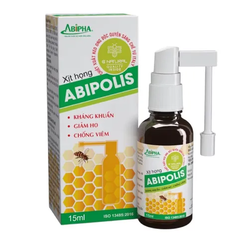 Xịt họng ABIPOLIS (Chai 15ml) Hỗ trợ giảm đau rát họng, ngứa họng, khản tiếng và giảm nhiệt miệng.