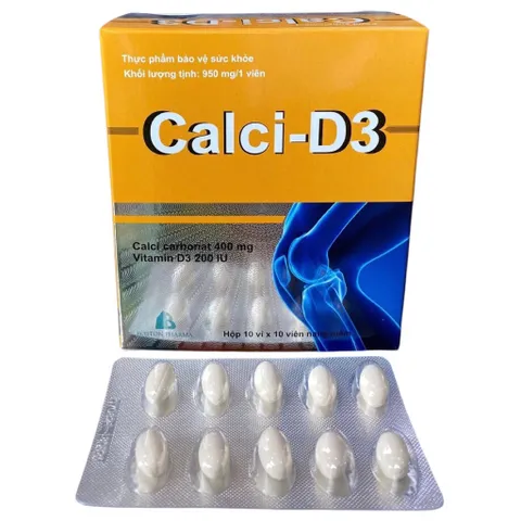 Viên uống Calci-D3 Boston (Hộp 100 viên) Bổ sung Canxi và Vitamin D3, giúp tăng cường phát triển hệ xương và răng.