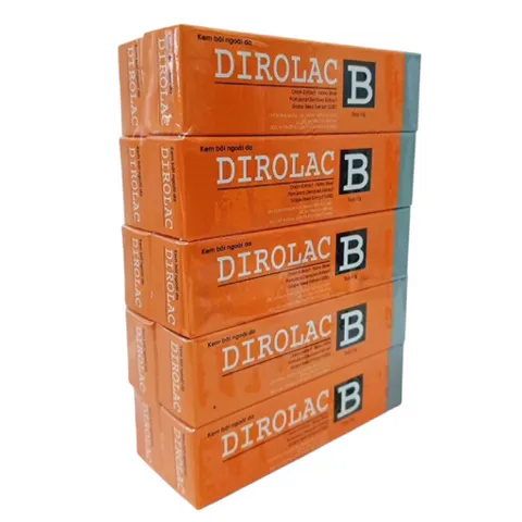 Kem bôi ngoài da Dirolac B (Tuýp 15g) hỗ trợ giảm ngứa, rôm sảy, viêm da, zona, thủy đậu, ngừa sẹo và ngăn ngừa mụn.