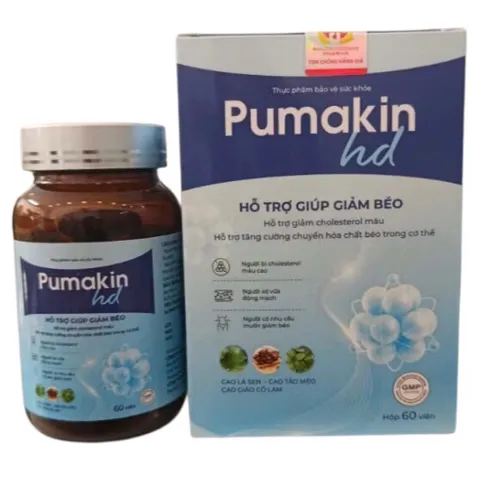 Viên uống Pumakin HD (Chai 60 viên) hỗ trợ giảm cholesterol máu, tăng cường chuyển hóa chất béo và giúp giảm béo.