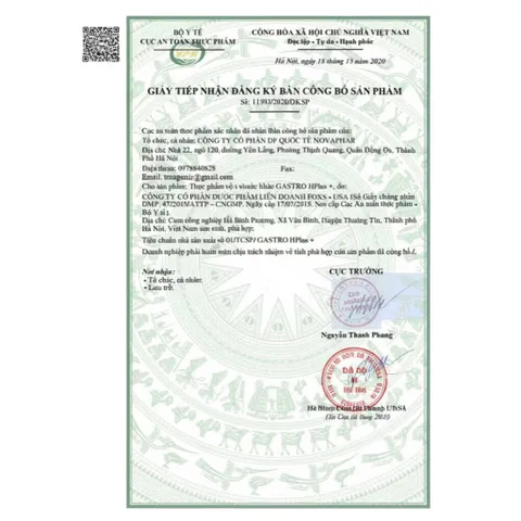 Dạ dày Gavistro HP+ (Hộp 14 gói x 15ml) Hỗ trợ giảm nhanh viêm loét dạ dày - tá tràng, nhiễm khuẩn HP+