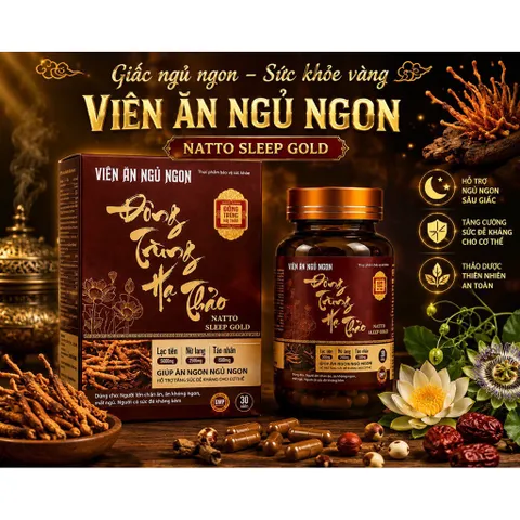 Viên Ăn Ngủ Ngon Đông Trùng Hạ Thảo Natto Sleep Gold (Chai 30 viên) Hỗ trợ cải thiện tình trạng chán ăn, mất ngủ.