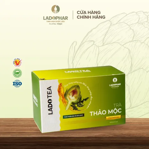 Trà Thảo Mộc Premium Ladophar (Hộp 20 gói) Giúp hỗ trợ mát gan, thanh lọc cơ thể và tăng cường chức năng gan.