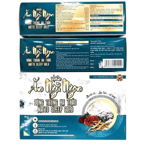 Viên Ăn Ngủ Ngon Đông Trùng Hạ Thảo Natto Sleep Gold (Hộp 60 viên) Hỗ trợ bồi bổ cơ thể giúp ăn ngon miệng ngủ ngon giấc