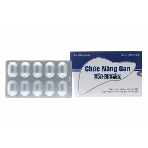 Viên uống Chức Năng Gan Bảo Nguyên (Hộp 30 viên) hỗ trợ thanh nhiệt, giải độc gan, hạ men gan, tăng cường chức năng gan
