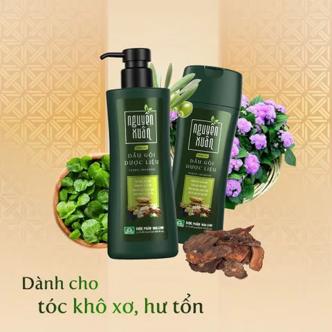 Dầu gội dược liệu Nguyên Xuân Dưỡng Tóc (Chai 250ml) giúp dưỡng tóc và da đầu.