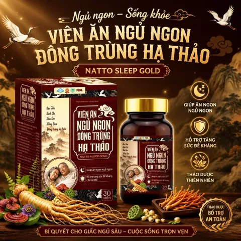 Viên uống ăn ngủ ngon Natto Sleep Gold (Chai 30 viên) Hỗ trợ bồi bổ cơ thể, giúp ăn ngon miệng và cải thiện giấc ngủ.