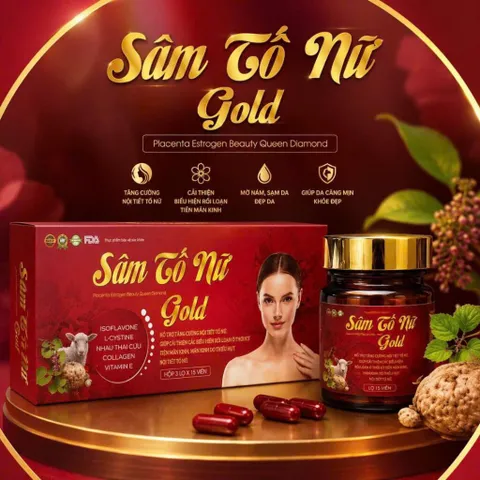 Viên uống Sâm Tố Nữ Placentra Estrogen Beauty Queen Diamond Gold (Hộp 3 Lọ x 15 viên) Hỗ trợ cân bằng nội tiết tố nữ