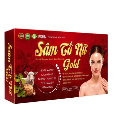 Viên uống Sâm Tố Nữ Placentra Estrogen Beauty Queen Diamond Gold (Hộp 3 Lọ x 15 viên) Hỗ trợ cân bằng nội tiết tố nữ