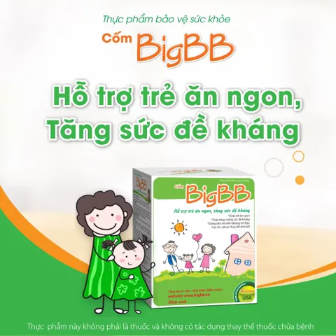 Thực phẩm bảo vệ sức khỏe Cốm BigBB Hỗ trợ trẻ ăn ngon miệng và tăng cường sức đề kháng.