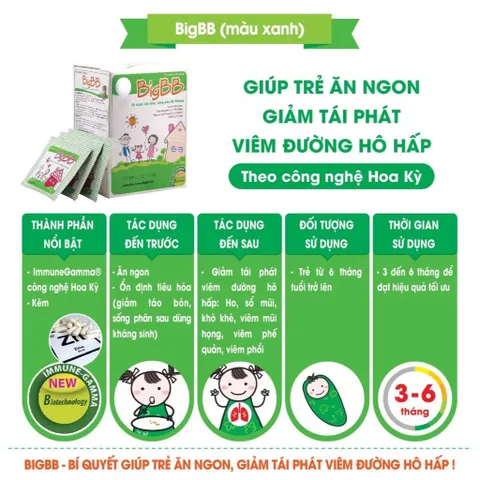 Thực phẩm bảo vệ sức khỏe Cốm BigBB Hỗ trợ trẻ ăn ngon miệng và tăng cường sức đề kháng.
