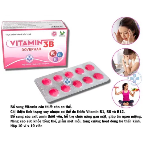Viên uống bổ sung Vitamin 3B Dovephar (Hộp 100 viên) Giúp cải thiện tình trạng uể oải, chán ăn do suy nhược cơ thể