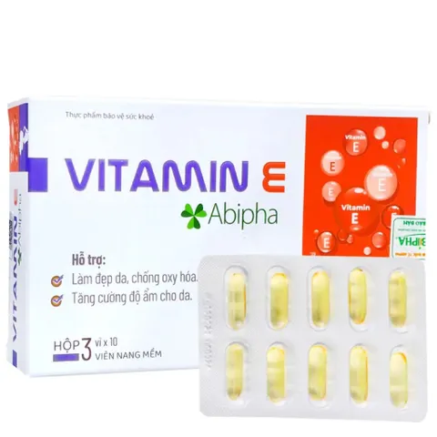 Viên uống Vitamin E Abipha (Hộp 30 viên) Hỗ trợ làm đẹp da, Hạn chế tình trạng lão hóa da, ngăn ngừa các nếp nhăn