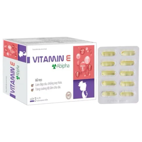 Viên uống Vitamin E Abipha (Hộp 30 viên) Hỗ trợ làm đẹp da, Hạn chế tình trạng lão hóa da, ngăn ngừa các nếp nhăn