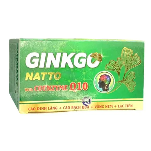 Viên uống Ginkgo Natto with Coenzyme Q10 Phúc Vinh (Hộp 100 viên) Tăng cường tuần hoàn máu não, giảm đau đầu, chóng mặt