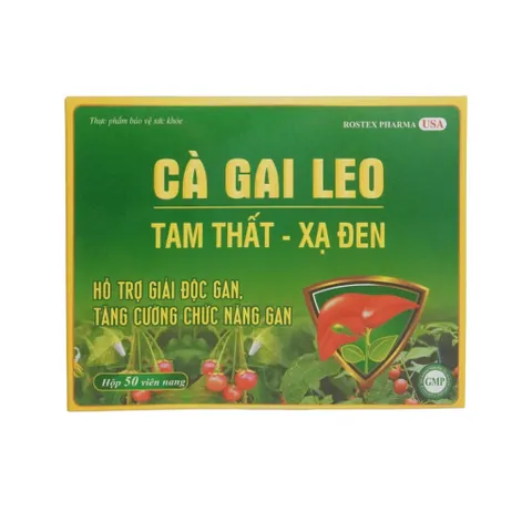 Viên uống Cà Gai Leo Tam Thất - Xạ Đen Rostex Pharma USA (Hộp 50 viên) Hỗ trợ giải độc gan, tăng cường chức năng gan