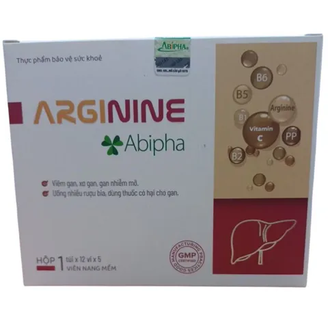 Viên uống Arginine Abipha (Hộp 60 viên) Hỗ trợ giải độc gan, tăng cường chức năng gan giúp bảo vệ gan