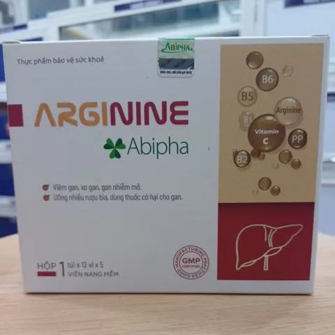 Viên uống Arginine Abipha (Hộp 60 viên) Hỗ trợ giải độc gan, tăng cường chức năng gan giúp bảo vệ gan