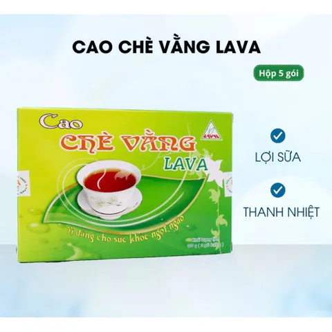 Cao Chè Vằng Lava (Hộp 5 gói) hỗ trợ lợi sữa và giảm cân cho phụ nữ sau sinh.