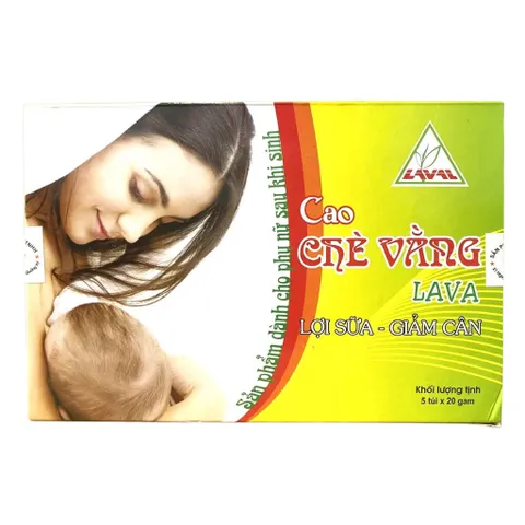 Cao Chè Vằng Lava (Hộp 5 gói) hỗ trợ lợi sữa và giảm cân cho phụ nữ sau sinh.