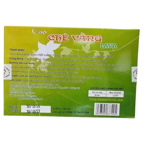 Cao Chè Vằng Lava (Hộp 5 gói) hỗ trợ lợi sữa và giảm cân cho phụ nữ sau sinh.