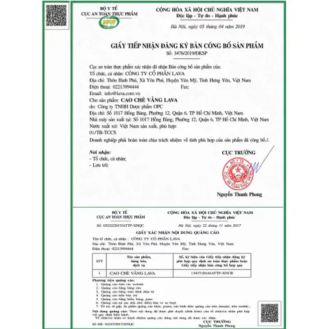 Cao Chè Vằng Lava (Hộp 5 gói) hỗ trợ lợi sữa và giảm cân cho phụ nữ sau sinh.
