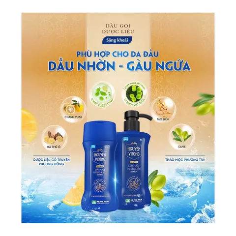 Dầu Gội Dược Liệu Nguyên Vương Sảng Khoái (Chai 250ml) Làm sạch sâu, kiểm soát và giảm tiết bã nhờn, sạch gàu