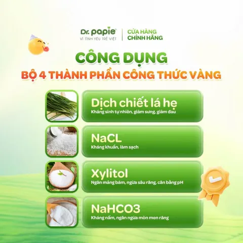 Gạc răng miệng Dr.Papie 0+ (Hộp 30 gói) Làm sạch lưỡi, nướu, răng và khoang miệng cho bé, phòng viêm nướu, tưa lưỡi