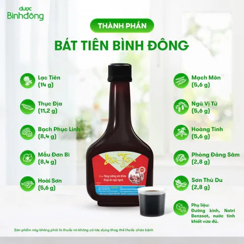 Cao lỏng Bát Tiên Bình Đông (Chai 280ml) Giúp bồi bổ cơ thể, hỗ trợ giảm mệt mỏi, Giúp ăn ngon miệng và ngủ sâu giấc hơn.