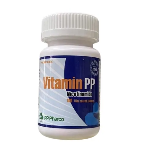 Viên uống Vitamin PP Nicotinamide PP.Pharco (Hộp 100 viên) Bổ sung Vitamin PP giúp giảm viêm da, mụn trứng cá, nhiệt miệng và pellagra
