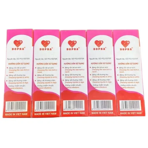 Combo 5 Hộp Băng rốn em bé Dopha Hỗ trợ băng vết thương, chống nhiễm khuẩn vùng rốn, mềm mại và an toàn cho bé