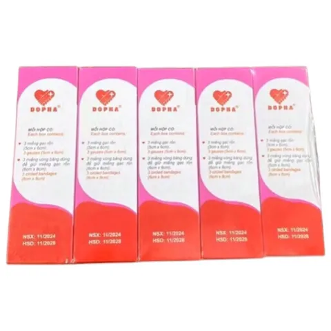 Combo 5 Hộp Băng rốn em bé Dopha Hỗ trợ băng vết thương, chống nhiễm khuẩn vùng rốn, mềm mại và an toàn cho bé