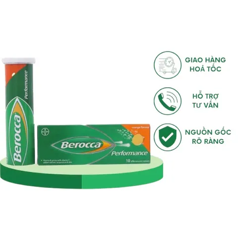 Viên sủi Berocca Performance vị Cam (Tuýp 10 viên) Bổ sung vitamin và khoáng chất giúp tăng sức đề kháng và giảm mệt mỏi