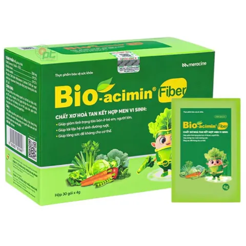 Cốm vi sinh Bio-acimin® Fiber (Hộp 30 gói) Giúp giảm tình trạng táo bón ở trẻ em và cân bằng hệ vi sinh đường ruột